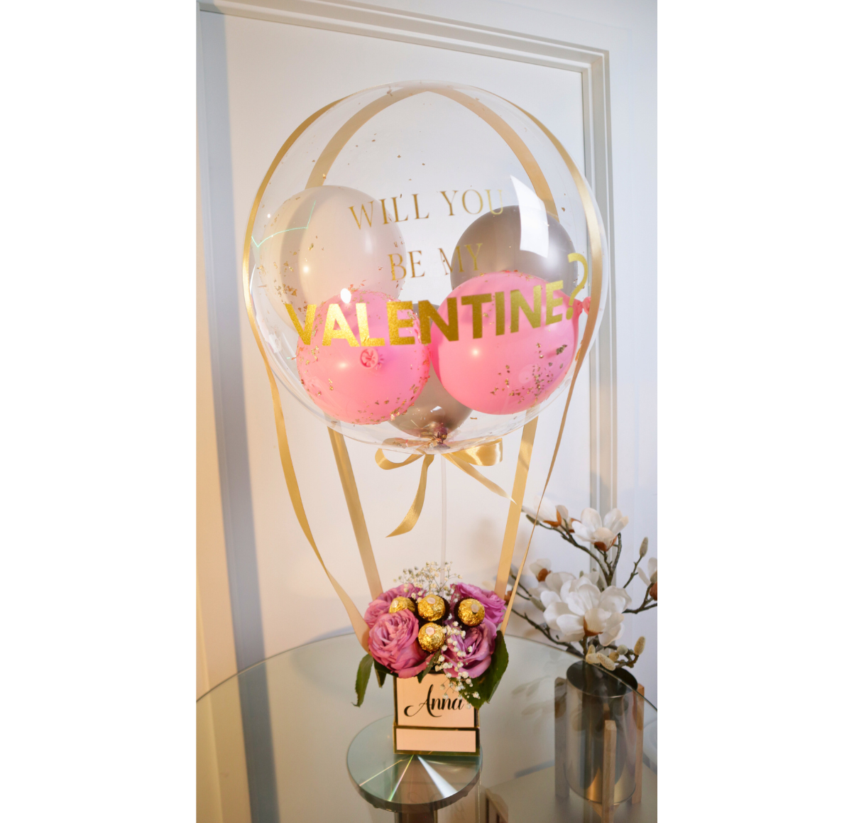 Valentine's Balloon & Rose