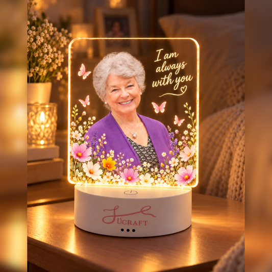 Custom memorial night light with a loved one’s photo