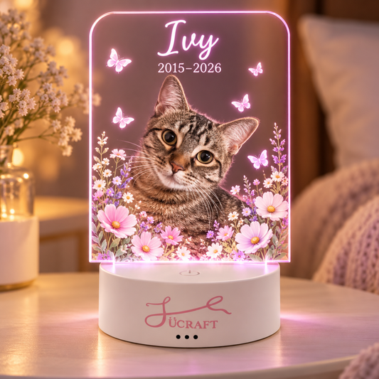 Square and circle shapes of a custom pet photo night light